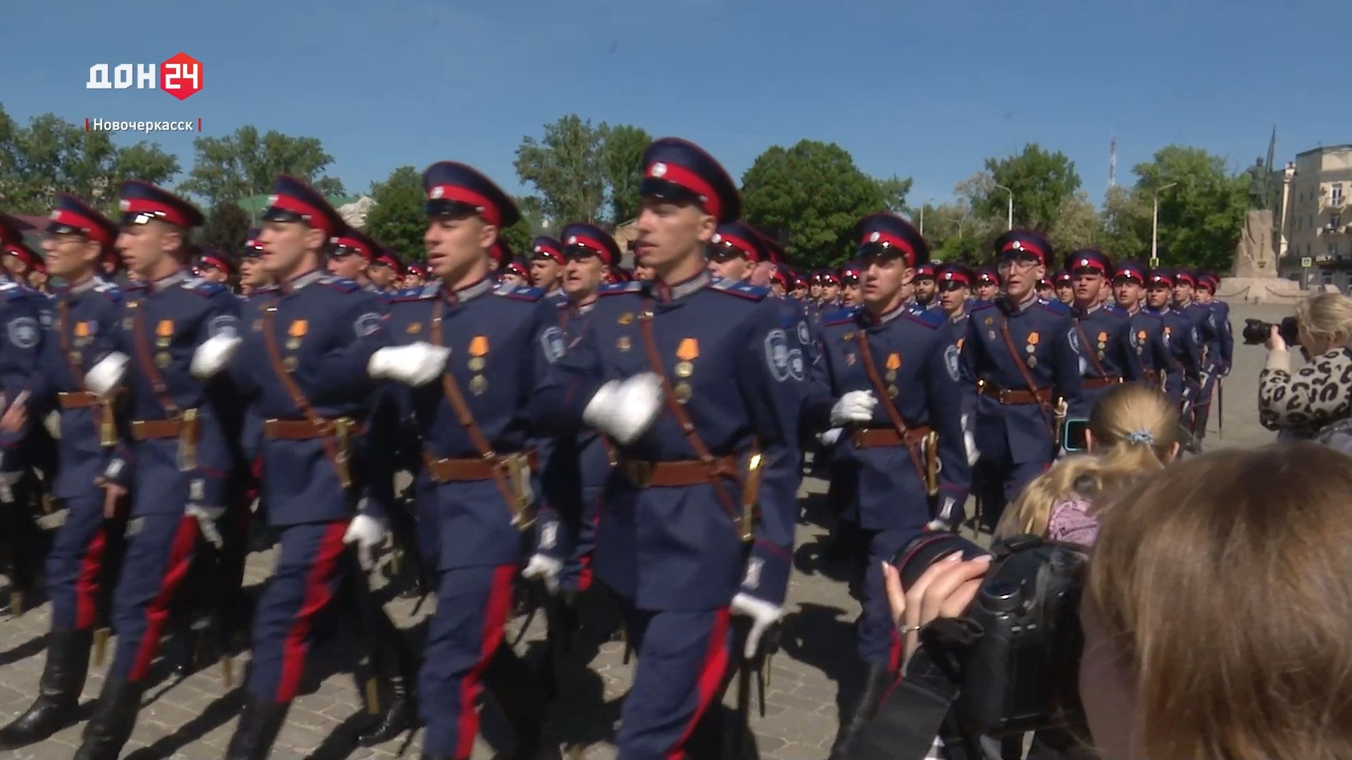 ДОН24 - Новочеркасск встретил казаков Всевеликого войска Донского после  участия в параде Победы на Красной площади