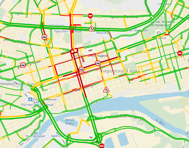 Карта пробок в ростове на дону сейчас