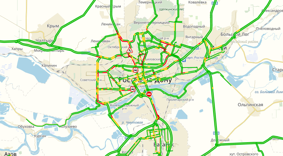 Карта ростова на дону пробки