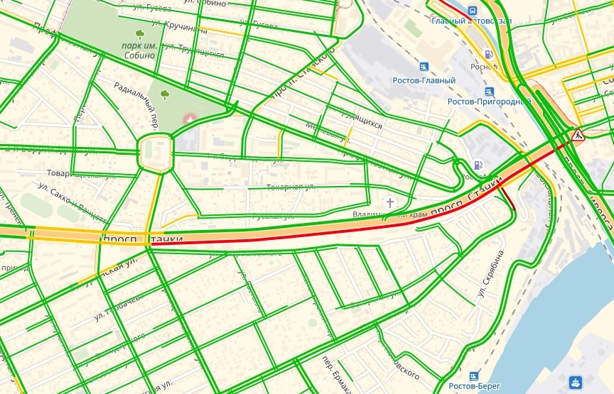 Карта пробок в ростове на дону сейчас