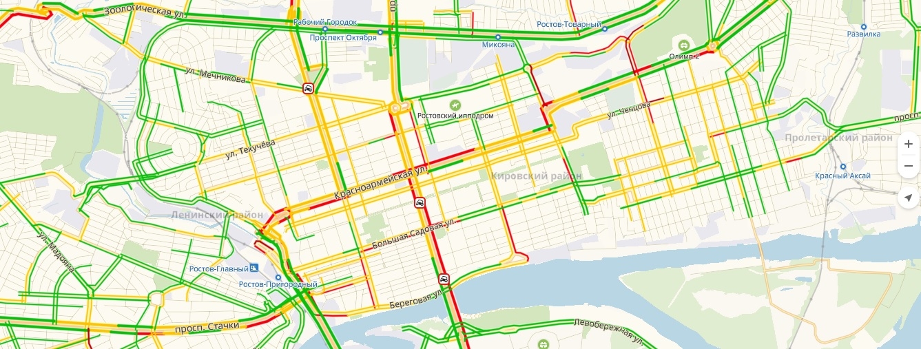 Карта пробок в ростове на дону сейчас
