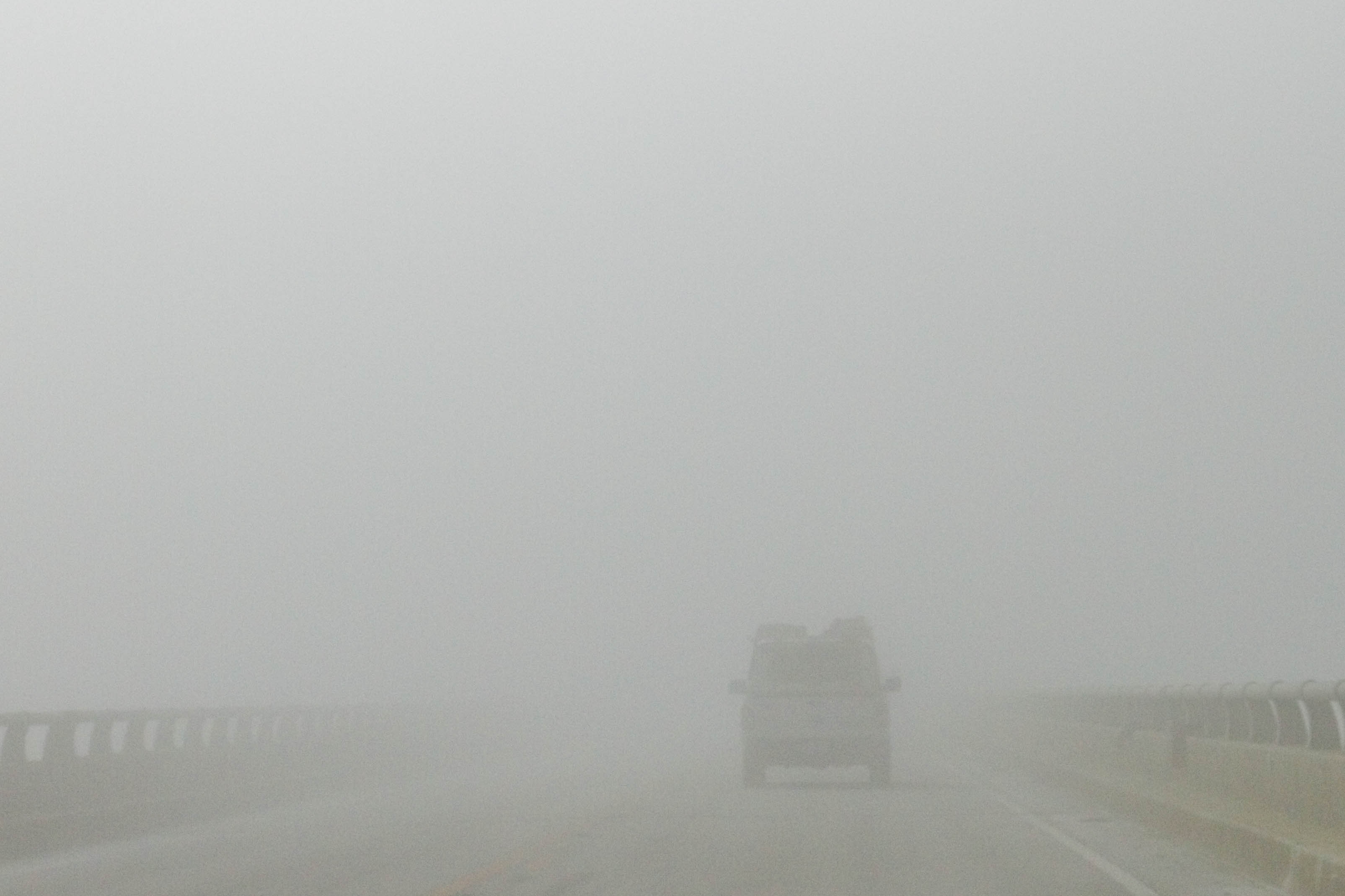 Густой туман на дороге