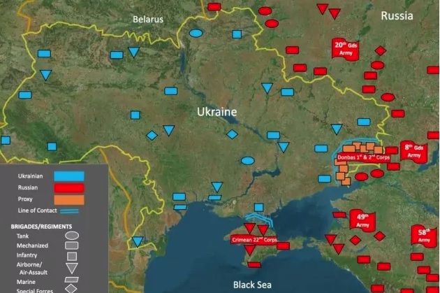 Карта расположения российских войск