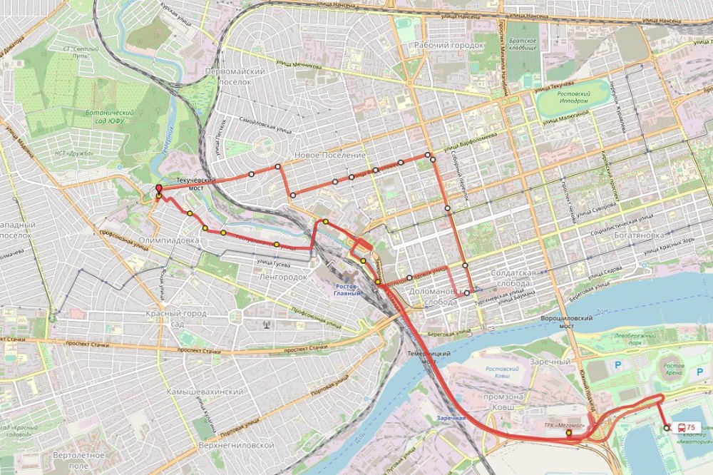 Схема транспорта ростова на дону