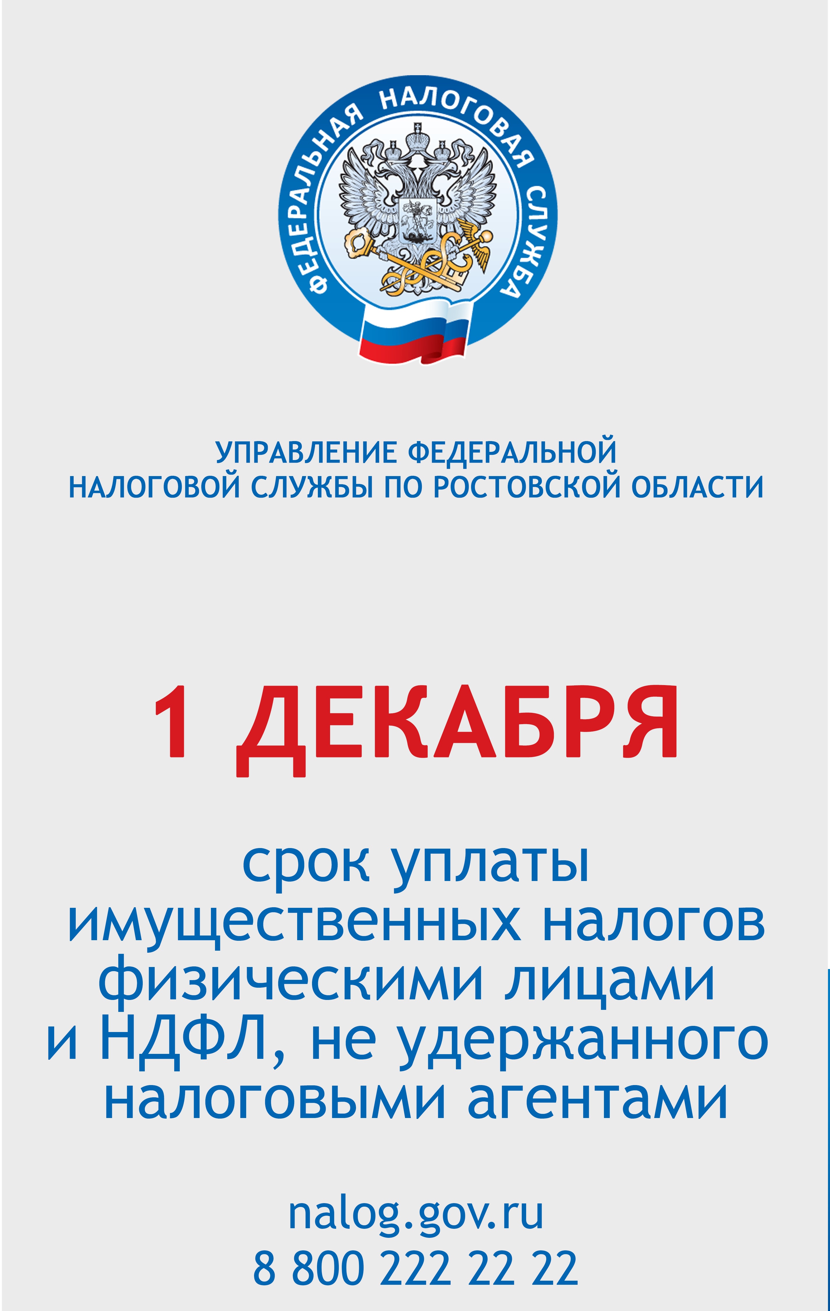 ДОН24 - УФНС по Ростовской области напоминает об уплате налогов до конца  ноября