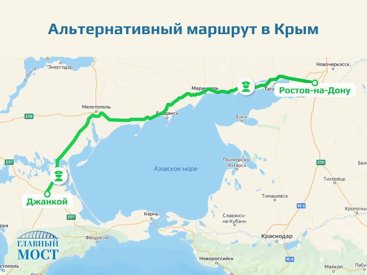 Новая дорога на крымский мост с краснодара карта